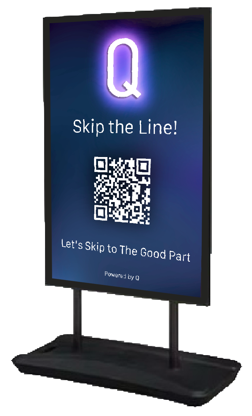 Large Q entrance sign